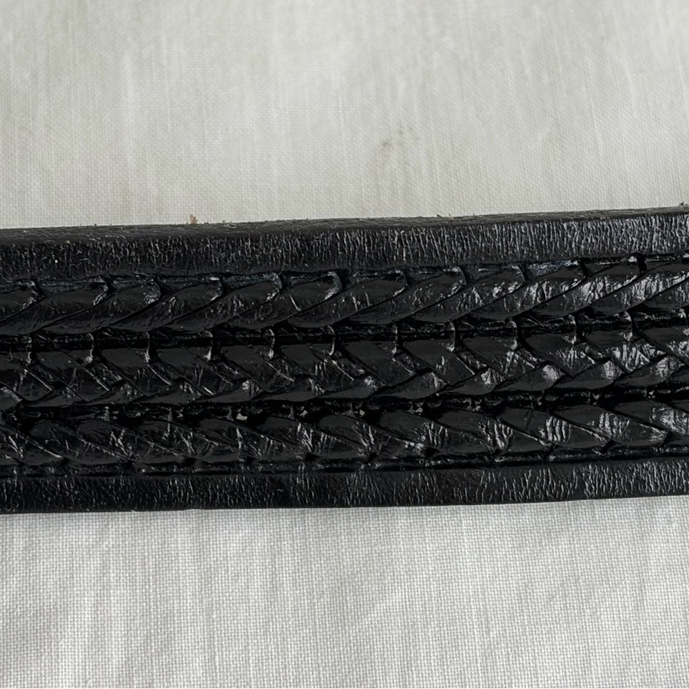 JC Mexico Black Woven Leather Men's Belt - Picture 13 of 15